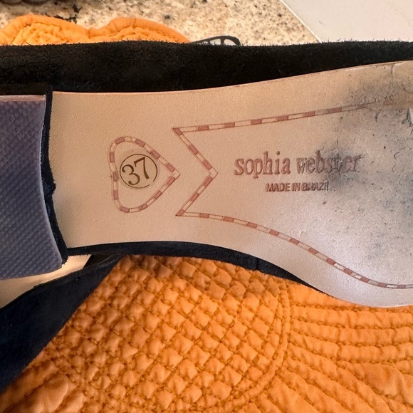 Sophia Webster Black Butterfly Flats Loafers Size 37 (6.5) Iridescent - Picture 7 of 8